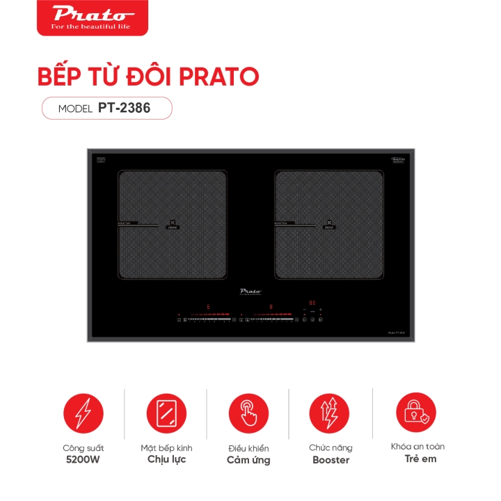 Bếp từ đôi Prato Model: PT-2386